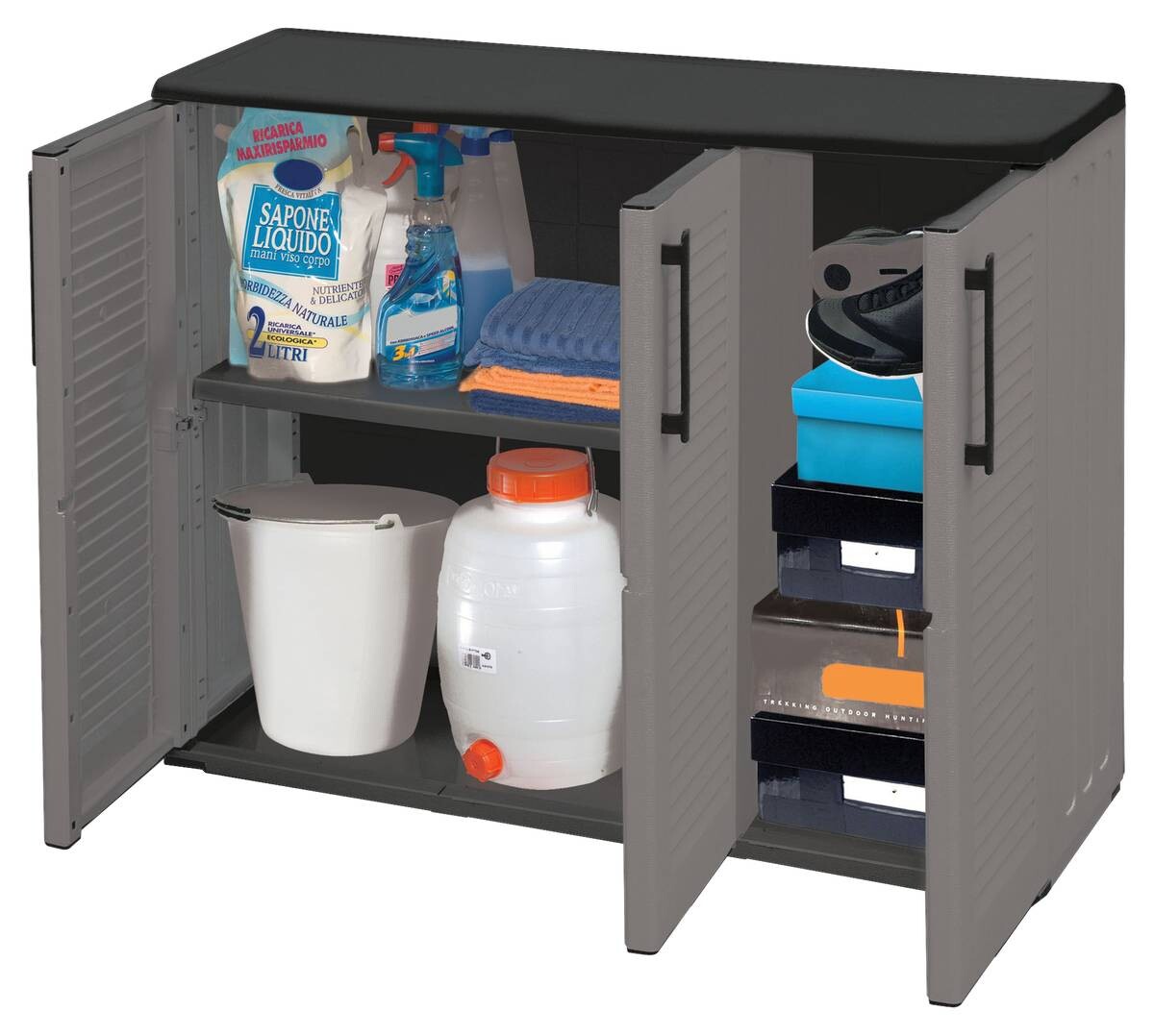 ArtPlast Kunststoffschrank Easy grau B/H/L: ca. 37x84x102 cm