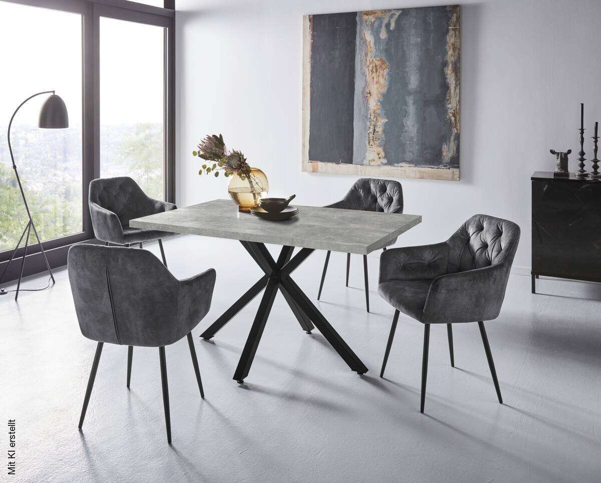 Essgruppe Cleo II Beton anthrazit B/H/T: ca. 140x76x90 cm