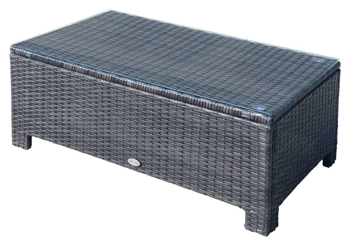 Outsunny Beistelltisch braun Metall B/H/L: ca. 50x39x85 cm