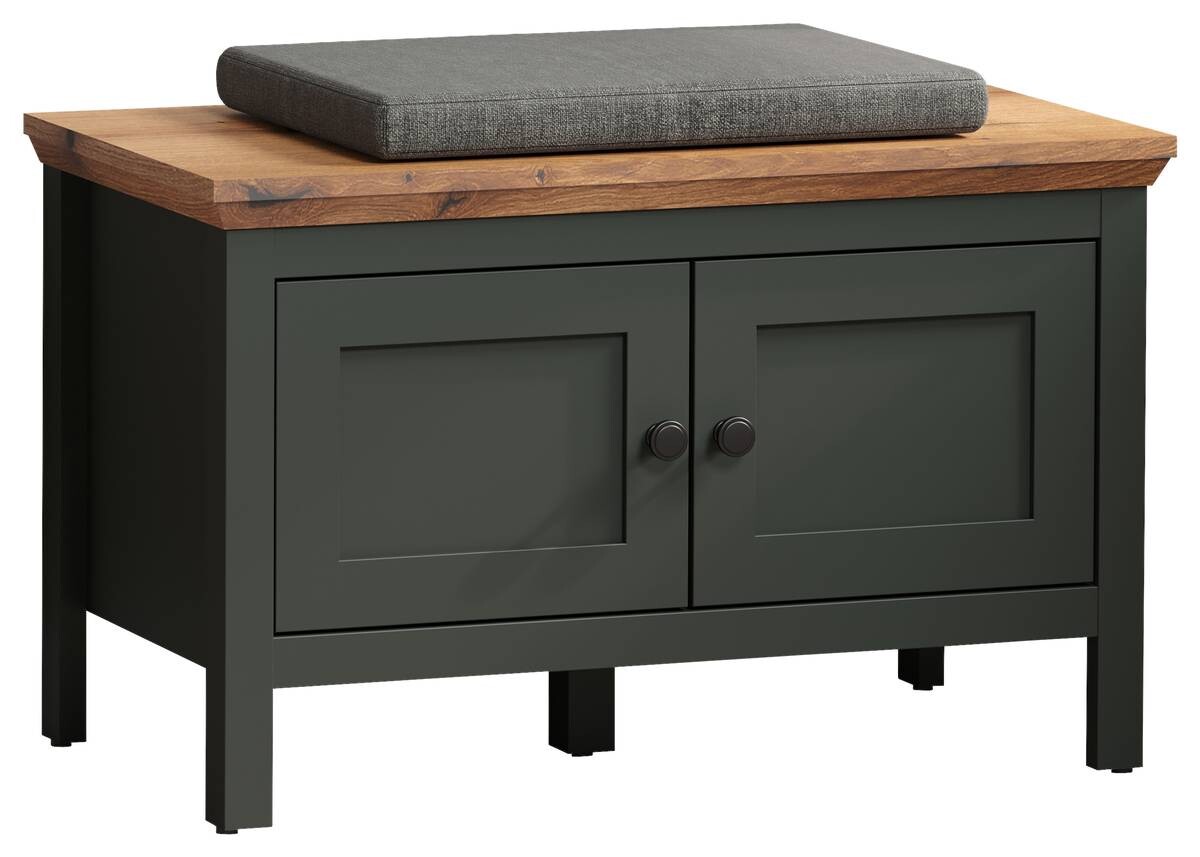 Sitzbank Stanton tannengrün Eiche Evoke Coast Nachbildung B/H/T: ca. 77x48x39 cm