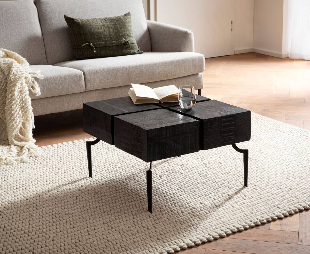 Wohnling Couchtisch schwarz Mango B/H/T: ca. 60x40x60 cm