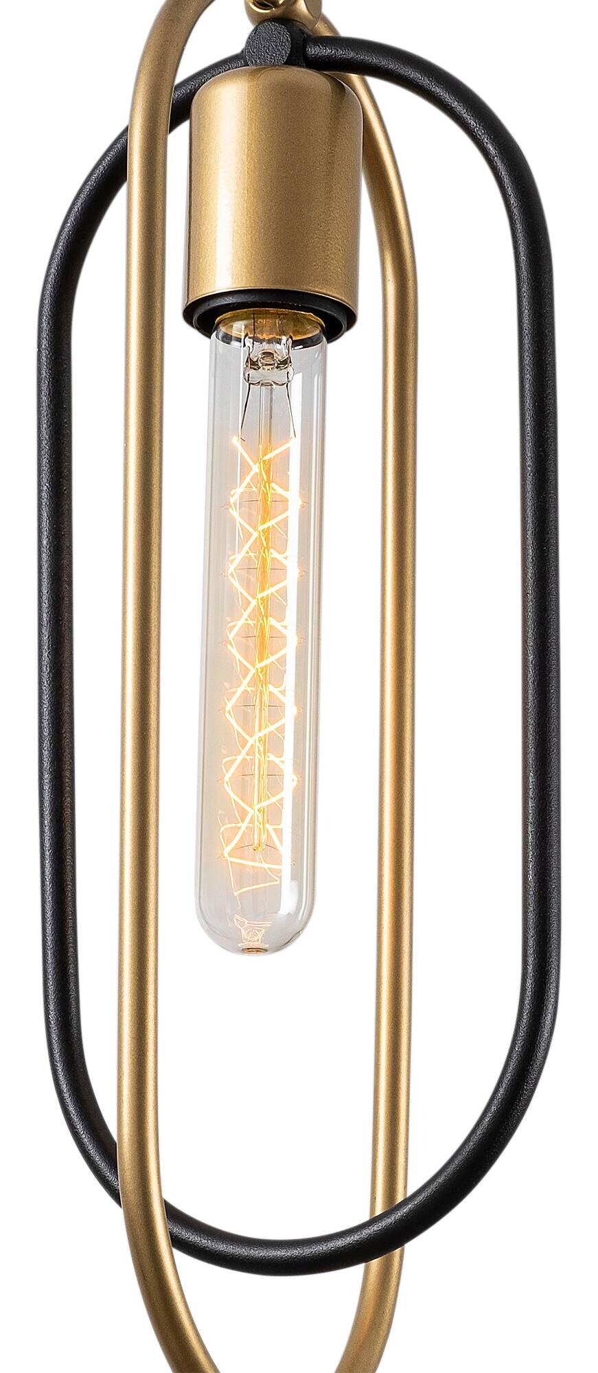 Opviq Pendelleuchte Cerco schwarz gold Metall B/H/T/L/D: ca. 38x132x38x38x38 cm E27 3 Brennstellen