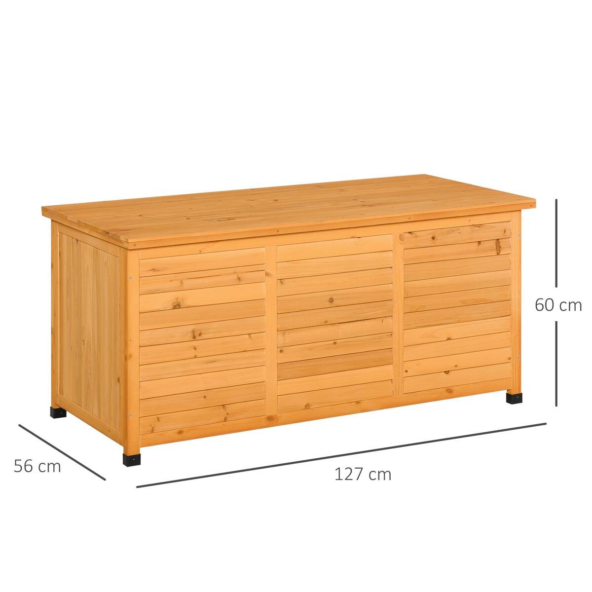 Outsunny Gartenschrank natur Holz B/H/L: ca. 56x60x127 cm