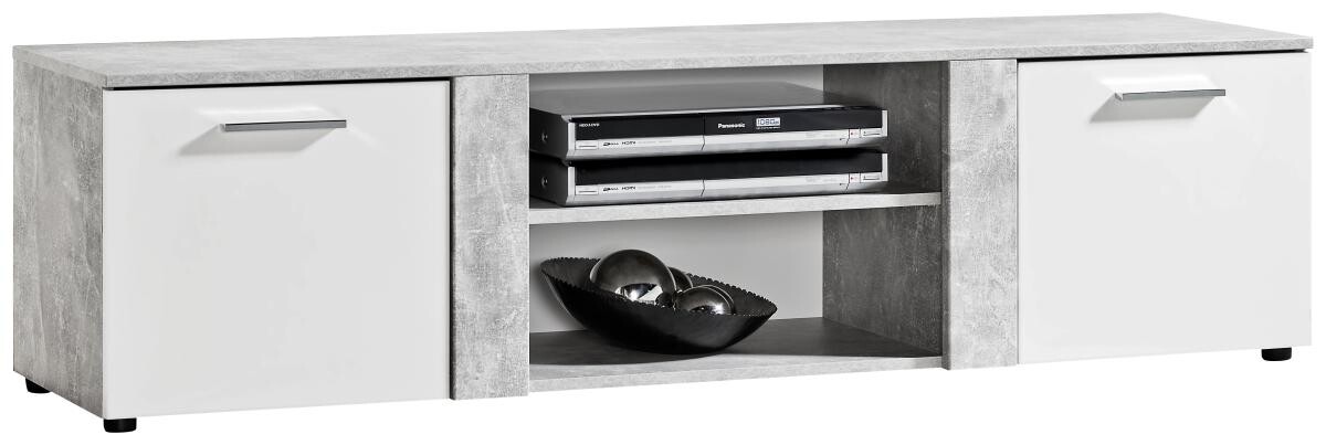TV-Lowboard Trentino Beton Optik weiß B/H/T: ca. 160x42x40 cm