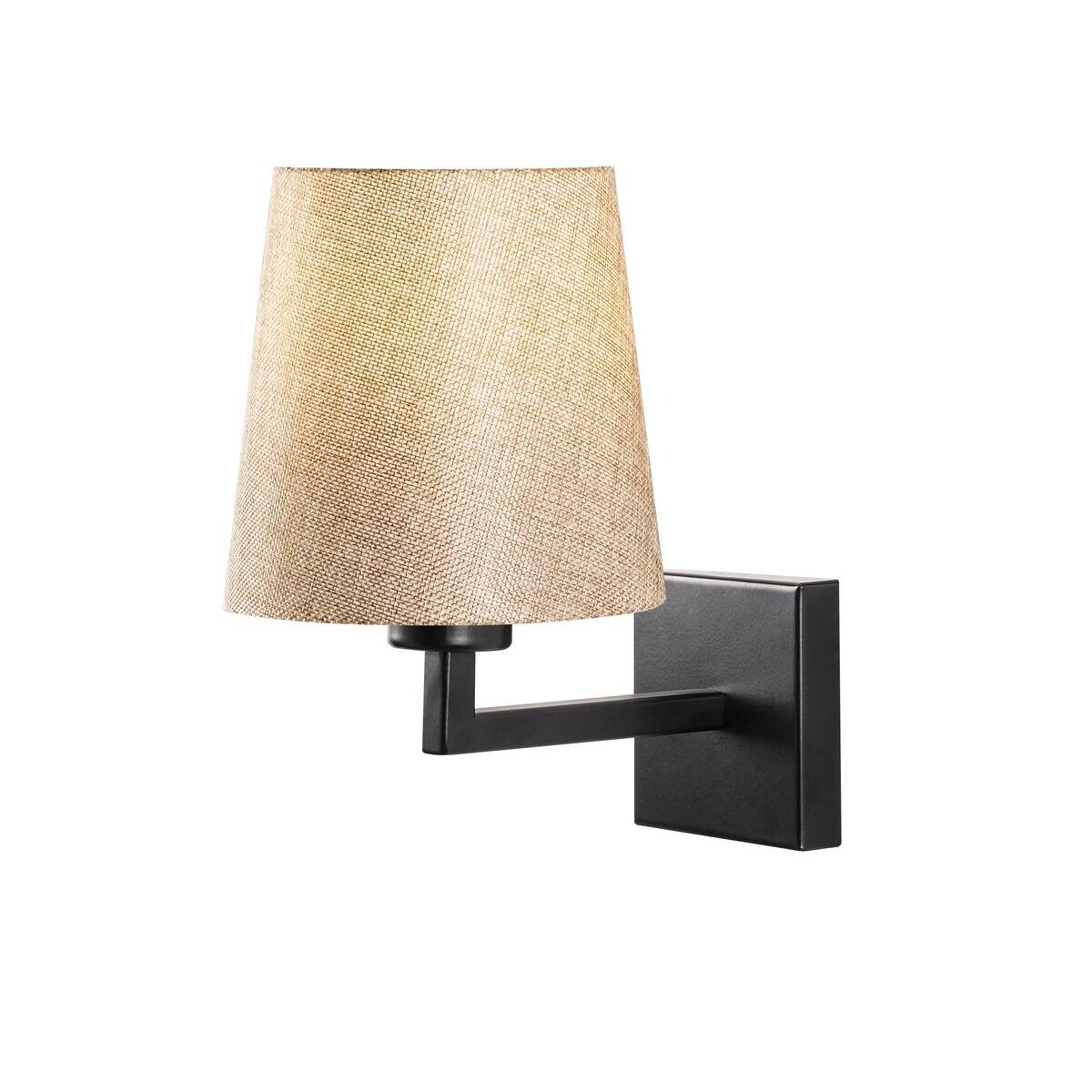Opviq Wandleuchte creme schwarz Eisen B/H/L: ca. 24x30x18 cm E27 1 Brennstellen
