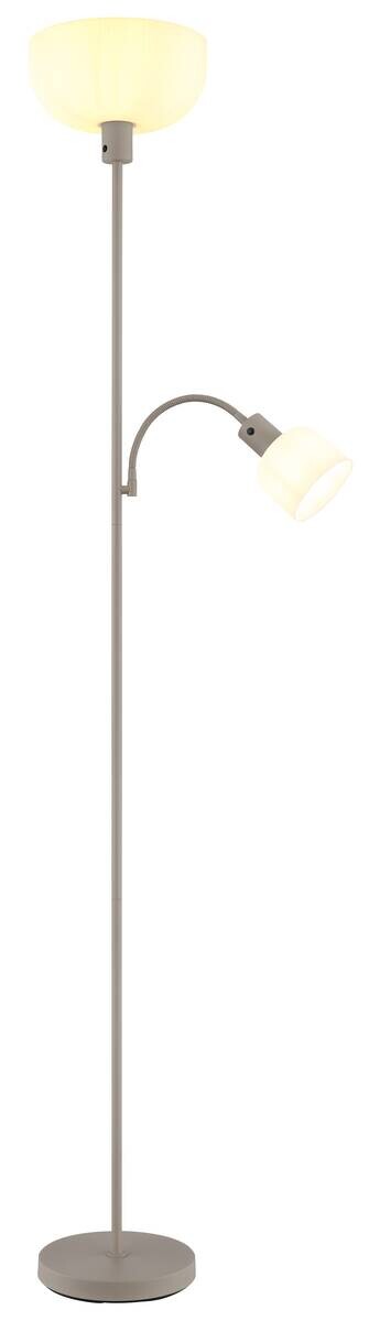 GLOBO Stehlampe sand Metall Kunststoff B/H/L: ca. 14,5x67,5x33 cm 2 Brennstellen