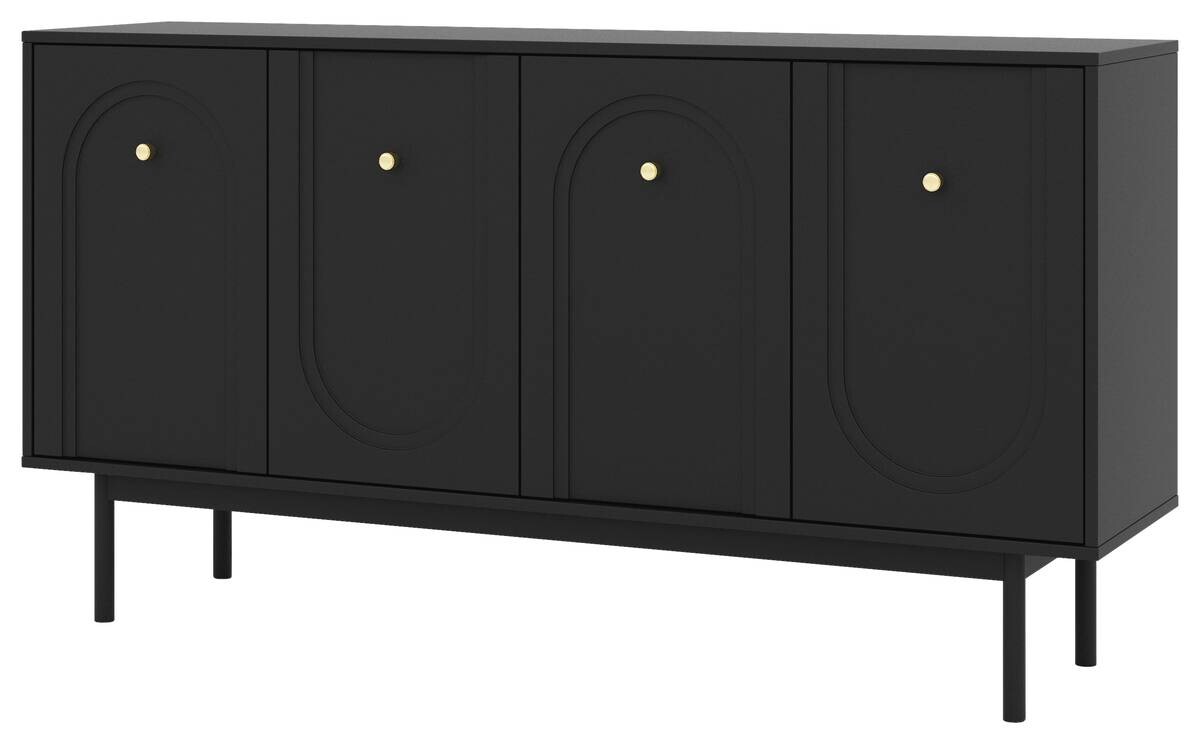 Kommode MAZOMA schwarz gold Optik B/H/T: ca. 154x82x39 cm