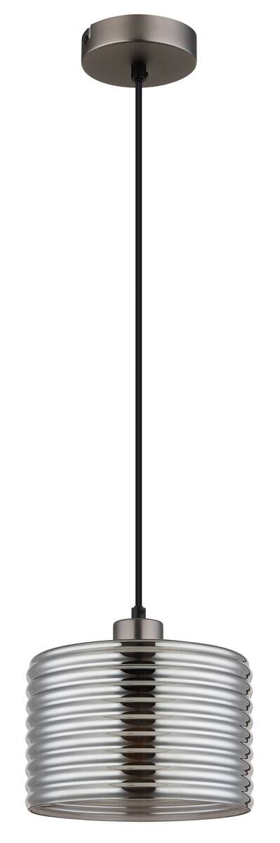 GLOBO Pendelleuchte LEVINA schwarz Metall Glas H/D: ca. 120x2 cm E27 1 Brennstellen