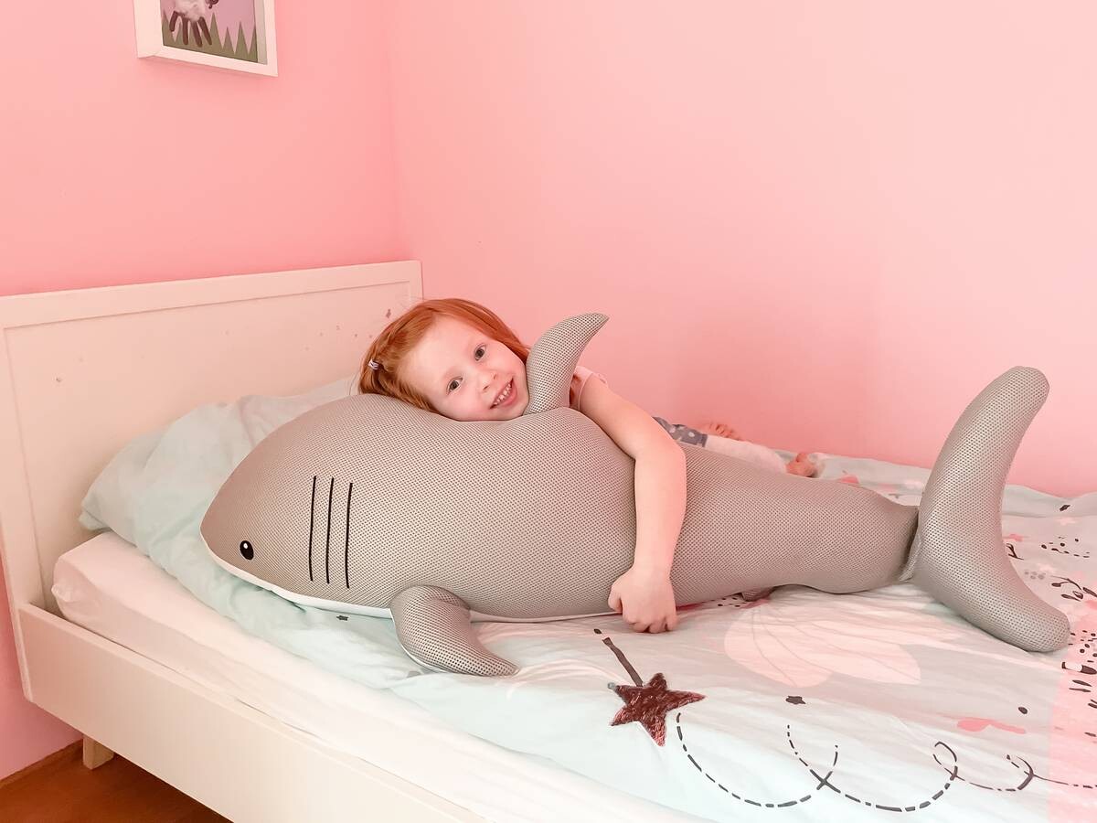 Westmann Sitzsack Schwimmtier Hai grau Kunststoff B/H/T: ca. 111x38x45 cm