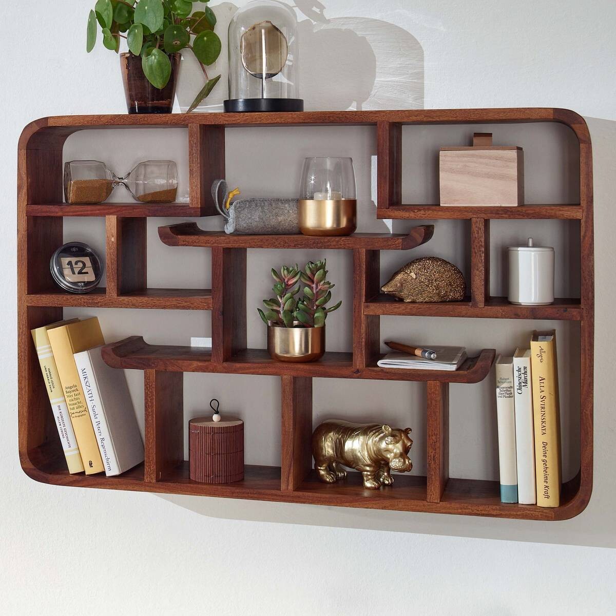 Wandregal rosenholz Holz B/H/T: ca. 80x55x15 cm