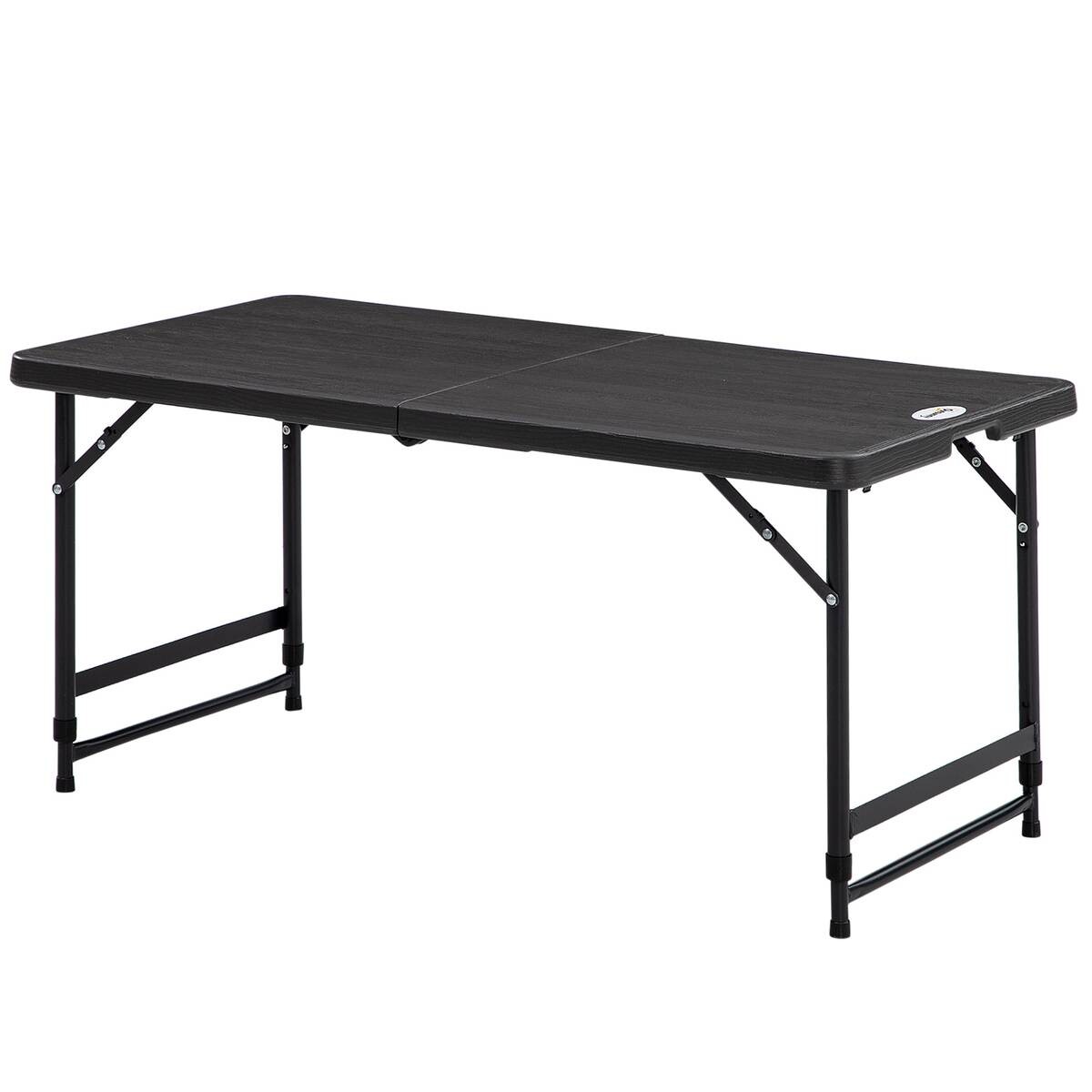 Outsunny Gartentisch dunkelgrau Stahl B/H/L: ca. 60x74x118 cm