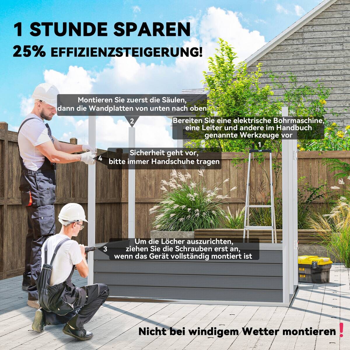 Outsunny Gerätehaus hellgrau B/H/L: ca. 142x181x184 cm