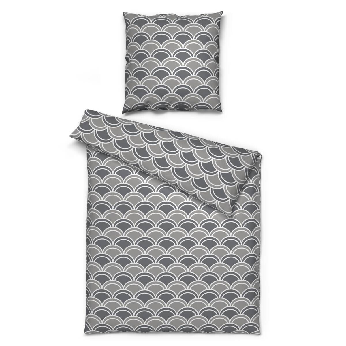 Sensation Microfaser Bettwäsche grau 100% Polyester B/L: ca. 135x200 cm