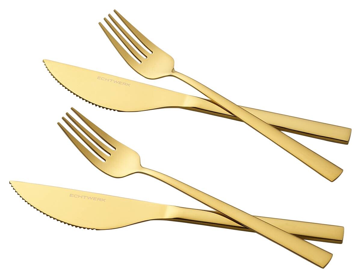 ECHTWERK Besteckset gold Edelstahl 4 tlg
