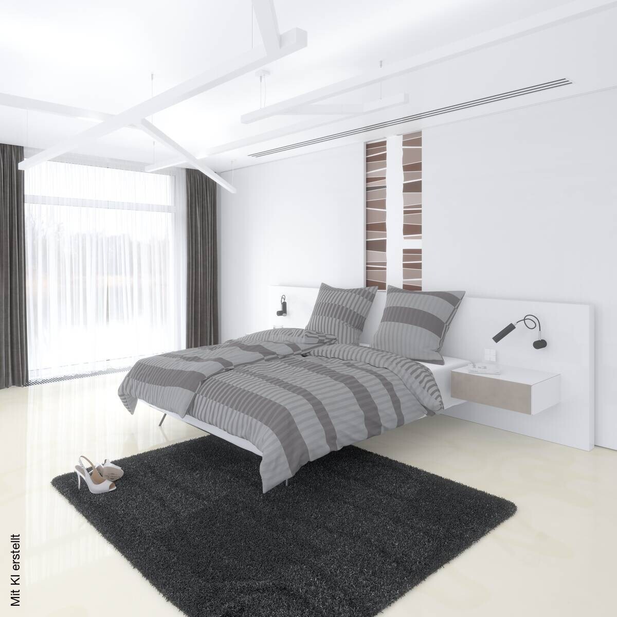 Baumwoll Bettwäsche Cotton touch grau Baumwolle B/L: ca. 135x200 cm