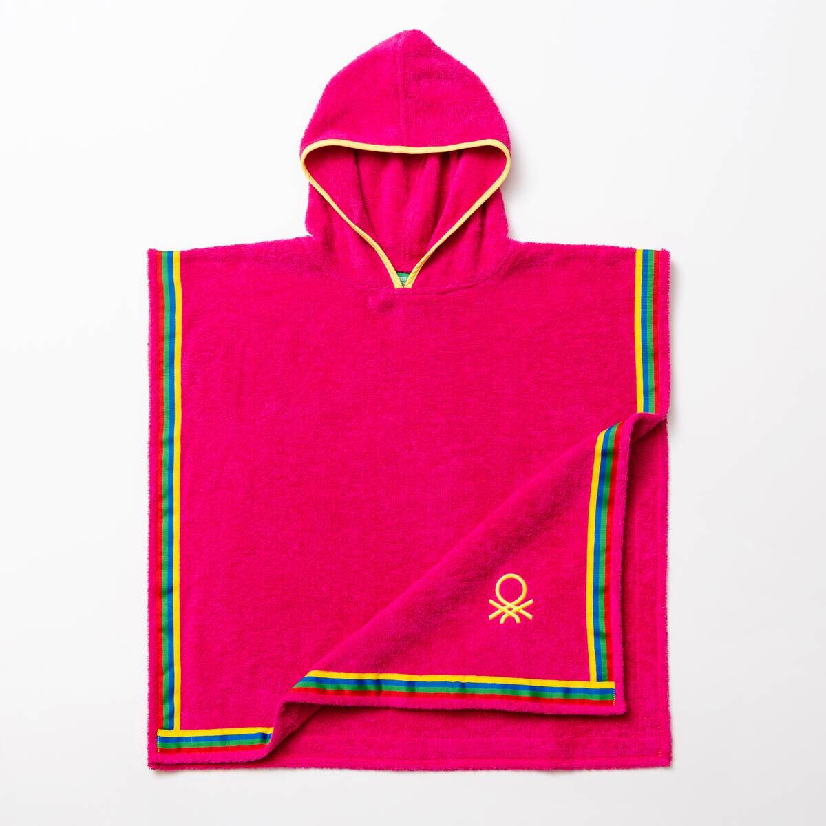 BENETTON Kinder-Badeponcho pink 100% Baumwolle B/L: ca. 65x65 cm