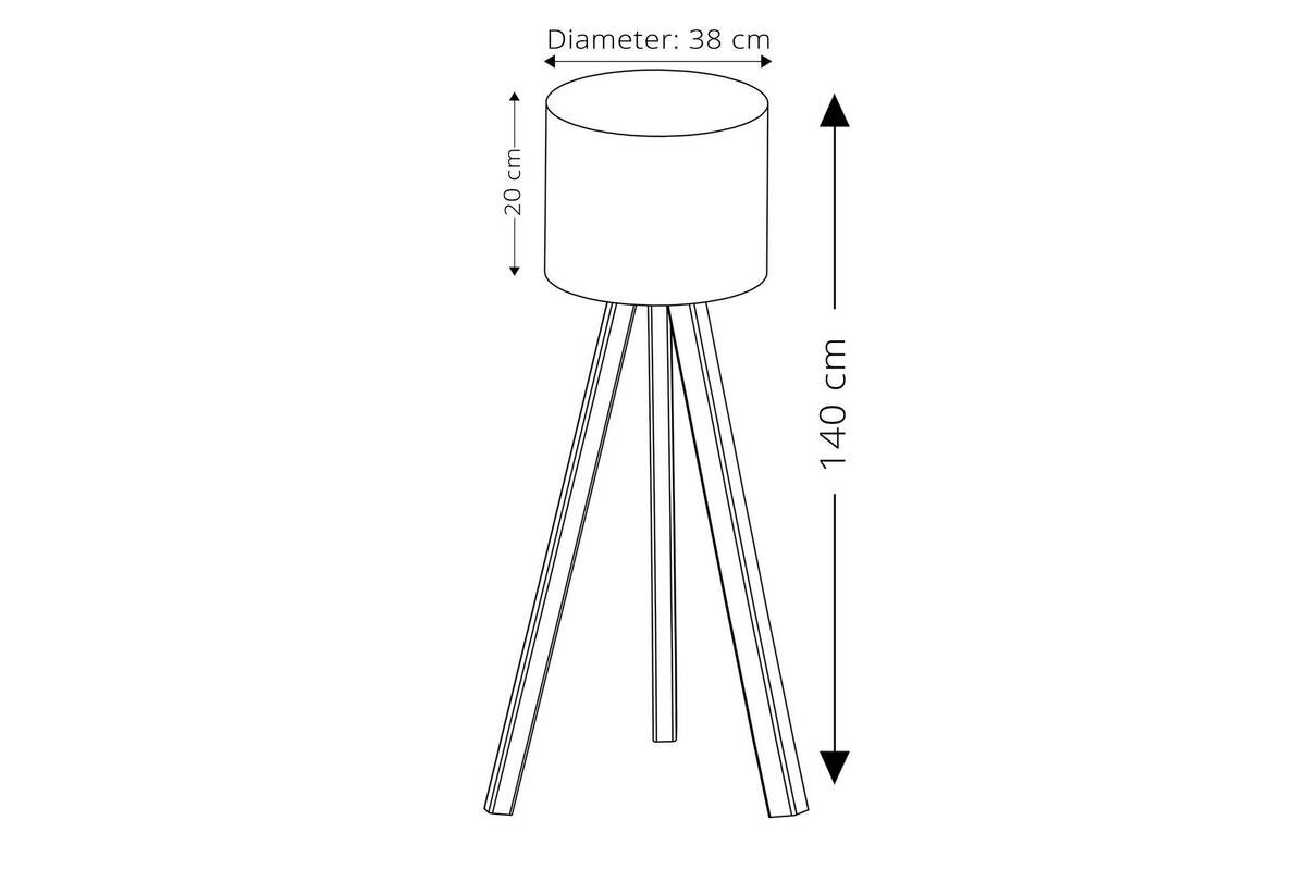 Opviq Stehlampe braun MDF PVC B/H/T/L/D: ca. 38x140x38x38x38 cm E27 1 Brennstellen