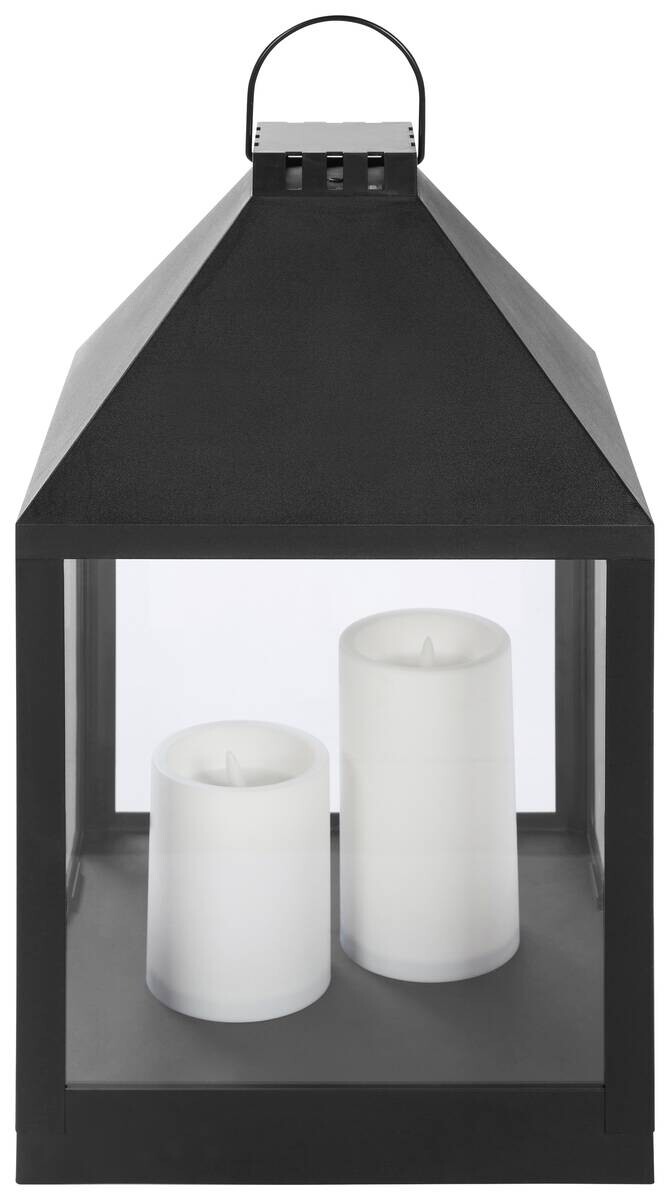 Laterne schwarz B/H/L: ca. 30x60x30 cm