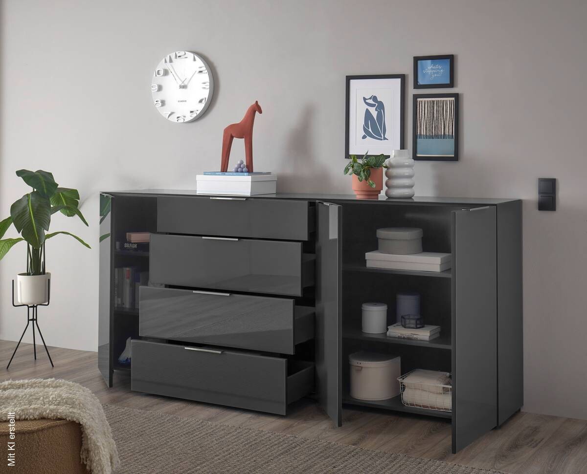 Kommode Santorin anthrazit B/H/T: ca. 226x99x40 cm