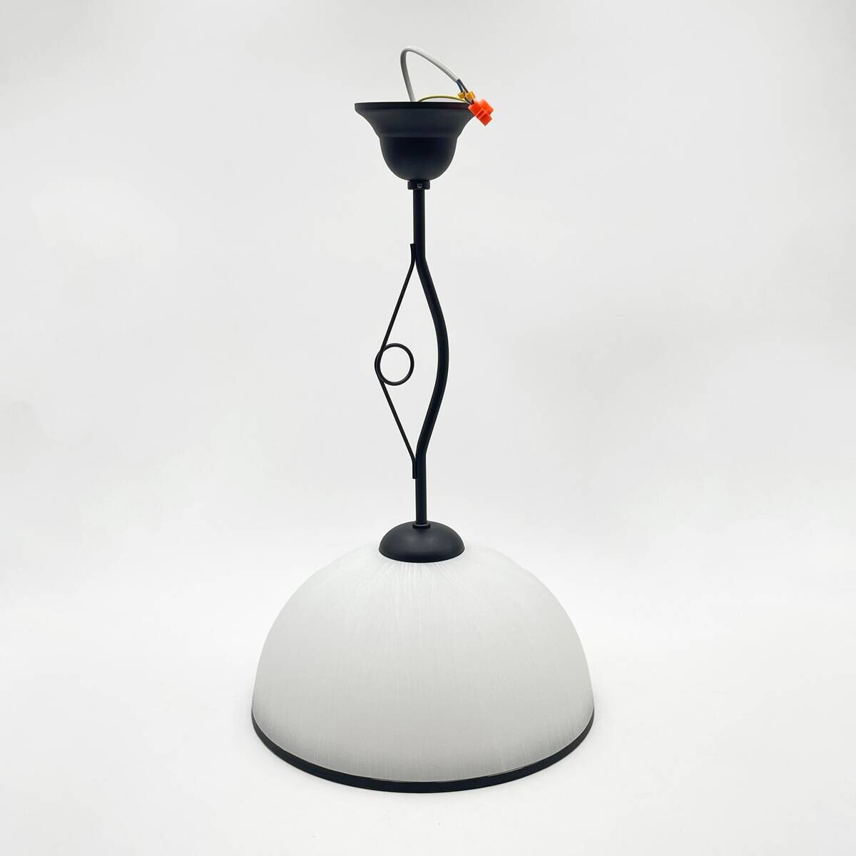 Lamkur Pendelleuchte beige weiß Glas Stahl B/H/L: ca. 32,5x45x32,5 cm E27 1 Brennstellen