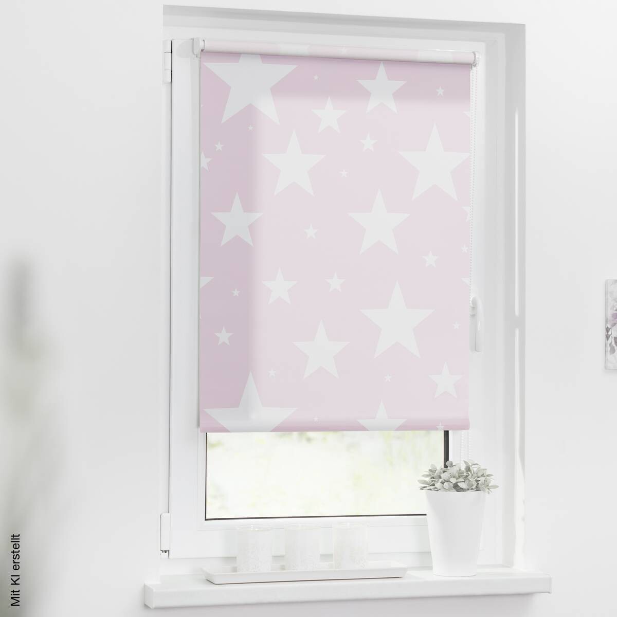 LICHTBLICK Verdunkelungsrollo Sterne rosa B/L: ca. 90x150 cm