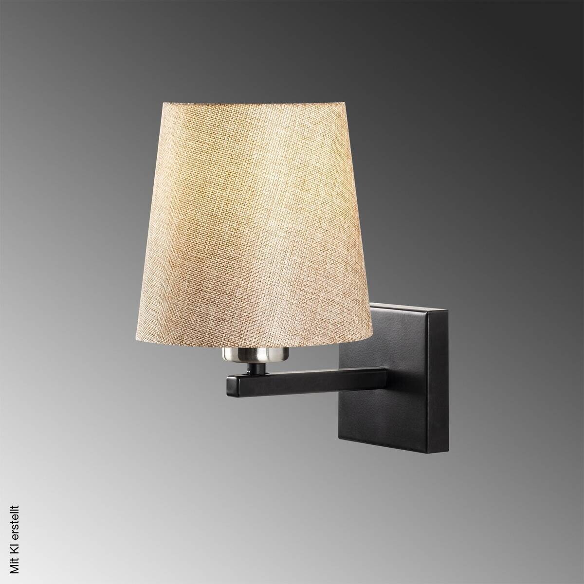 Opviq Wandleuchte nickel schwarz Eisen B/H/L: ca. 24x30x18 cm E27 1 Brennstellen