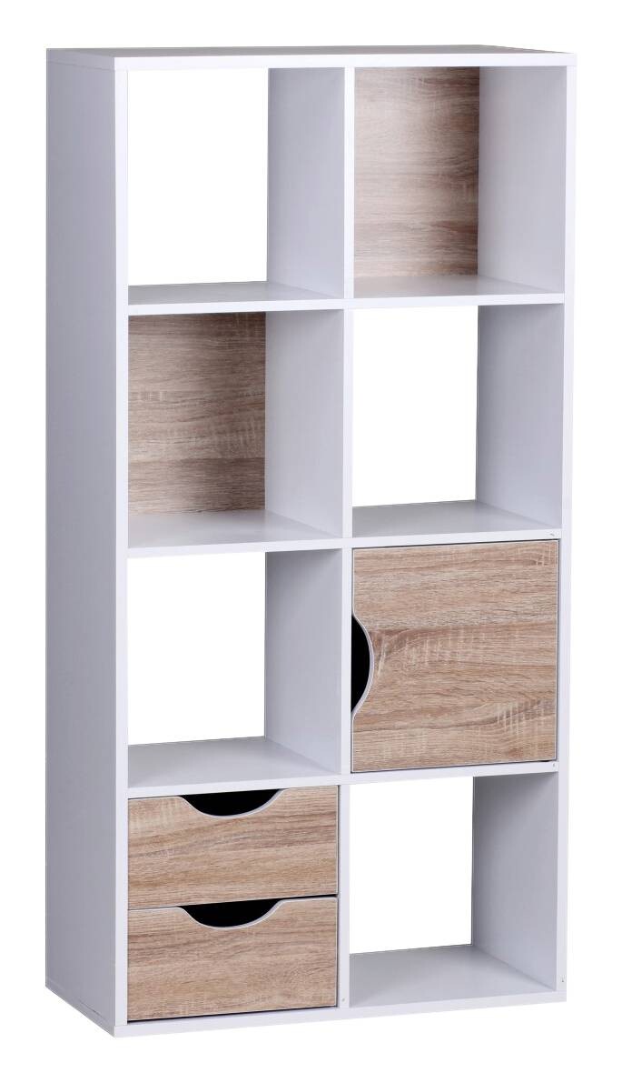 Regal Eiche Sonoma Nachbildung weiß lackiert B/H/T: ca. 60x120x29 cm