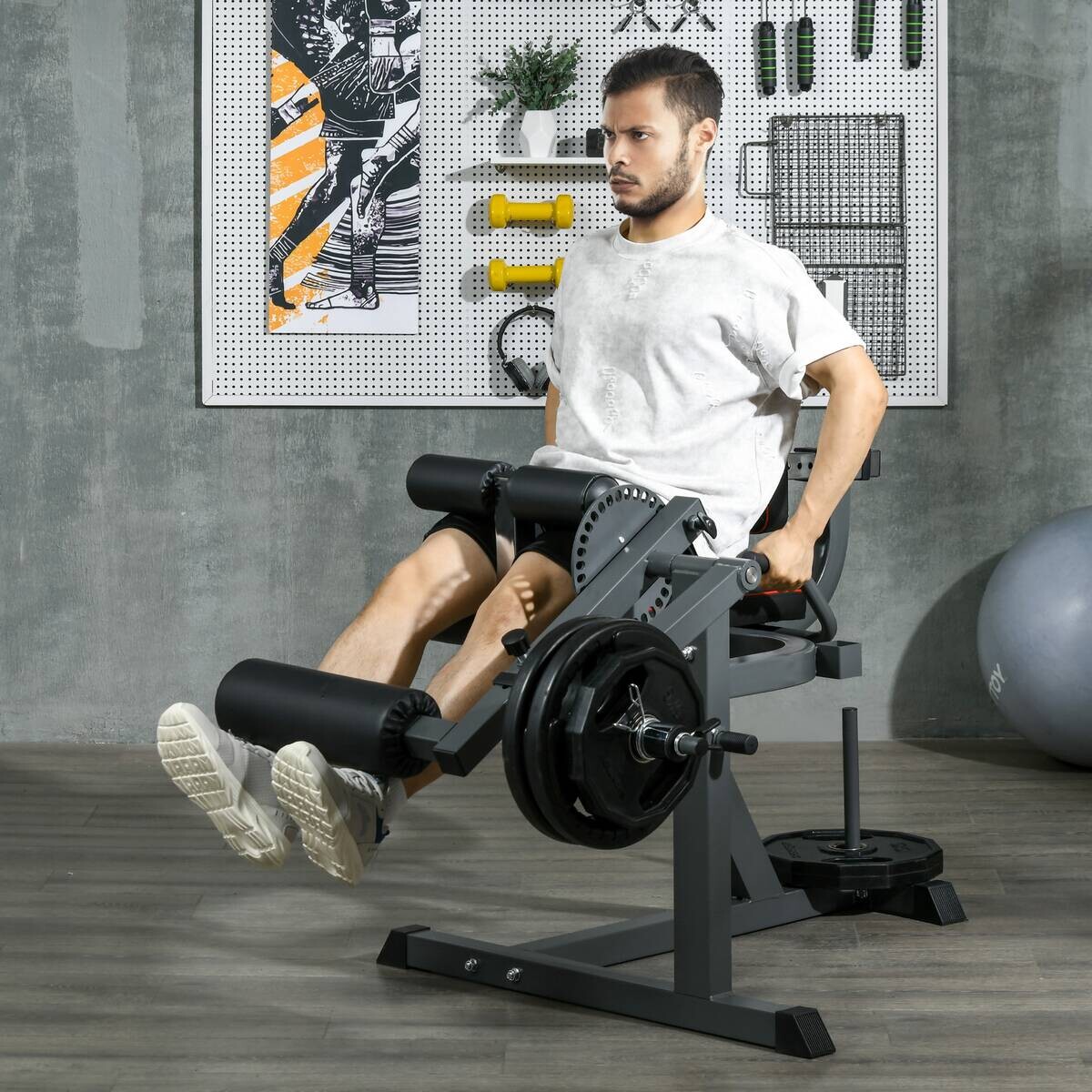 SPORTNOW Beinstrecker schwarz Stahl B/H/L: ca. 90x105x100 cm