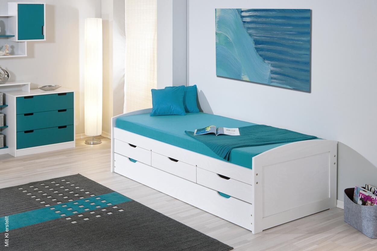 Funktionsbett Ulli weiß Liegefläche B/L: ca. 90x200 cm