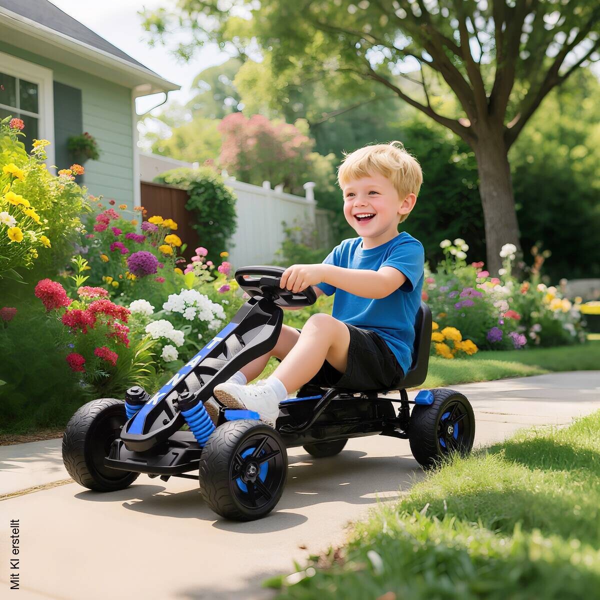 AIYAPLAY Kinder Gokart blau B/H/L: ca. 59x60,5x100 cm