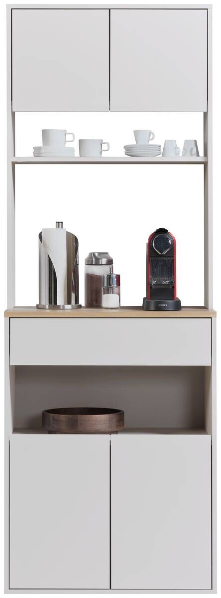 Mehrzweckschrank Kaffeebar Kaschmir Eiche Nachbildung B/H/T: ca. 70x200x45 cm