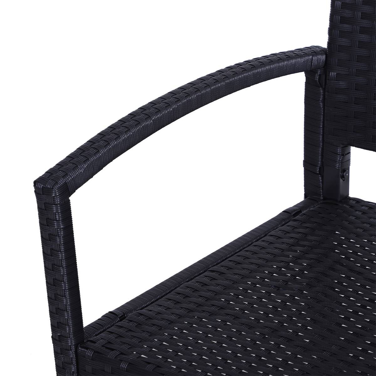 Outsunny Gartenbank schwarz Stahl B/H/L: ca. 60x87x122 cm