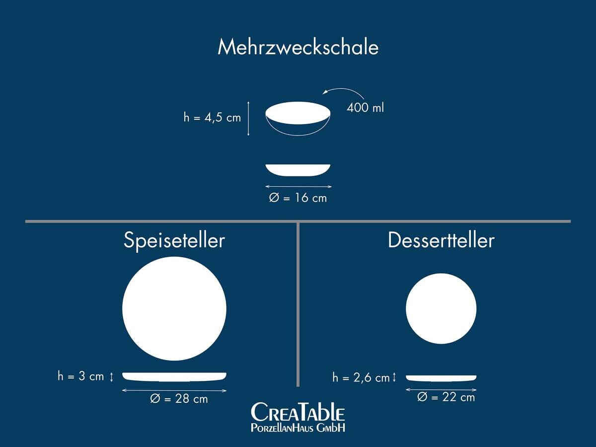 CreaTable Tafelservice Uno Nordic bunt Steinzeug 12 tlg.