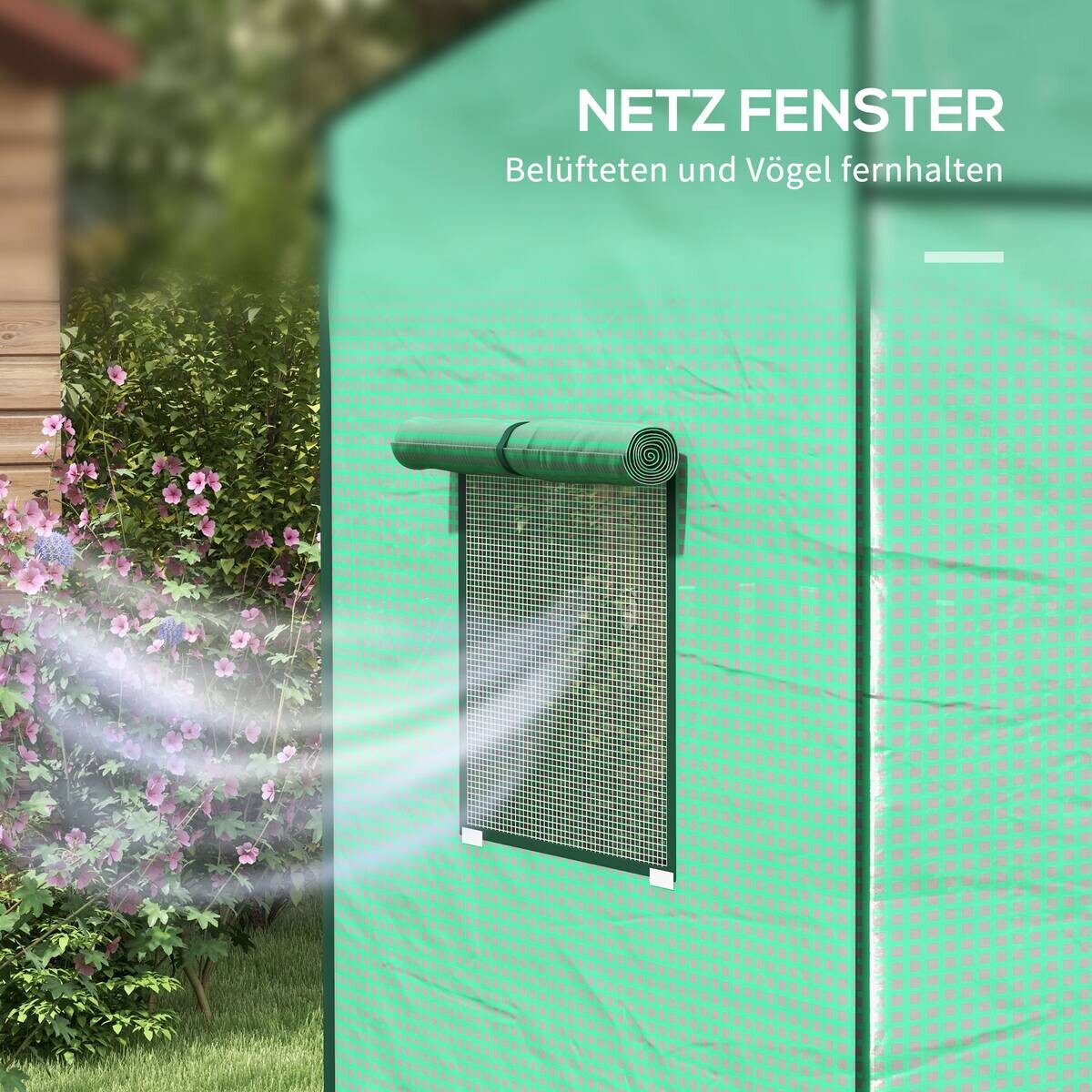 Outsunny Gewächshaus B/H/T/L: ca. 77x197x77x196 cm grün