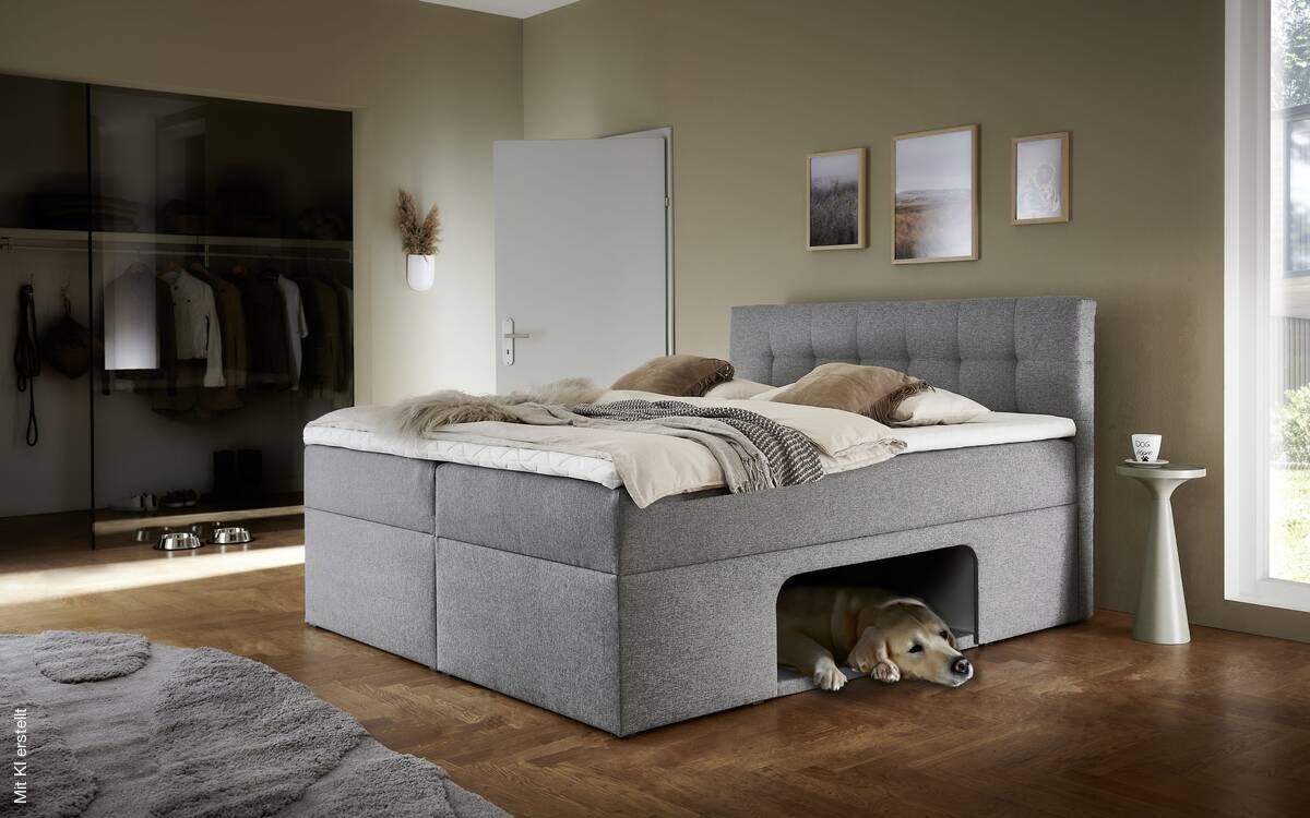 Boxbett Petty II hellgrau Liegefläche B/L: ca. 180x200 cm