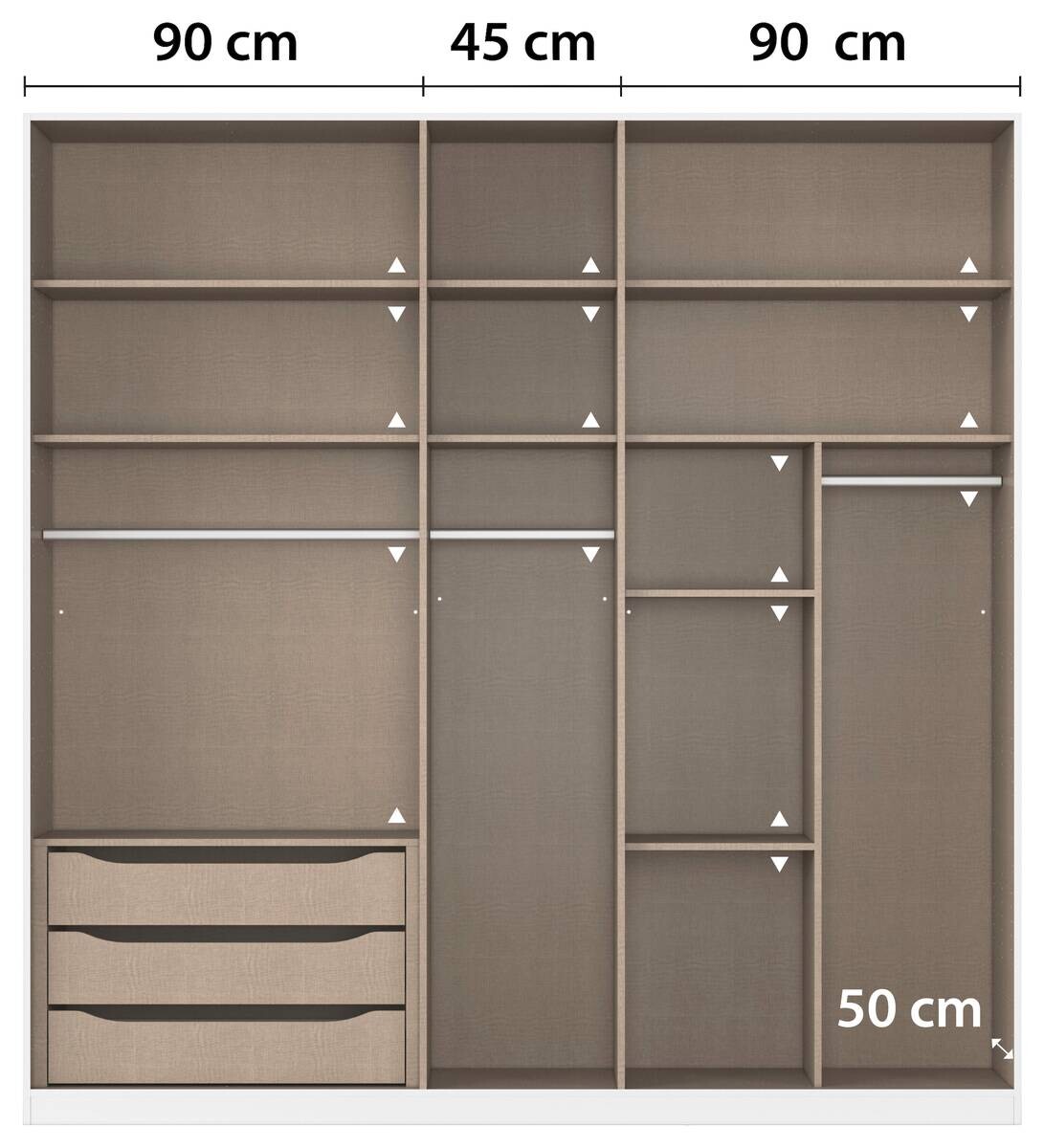 Kleiderschrank Alabama Alpinweiß B/H/T: ca. 225x229x54 cm