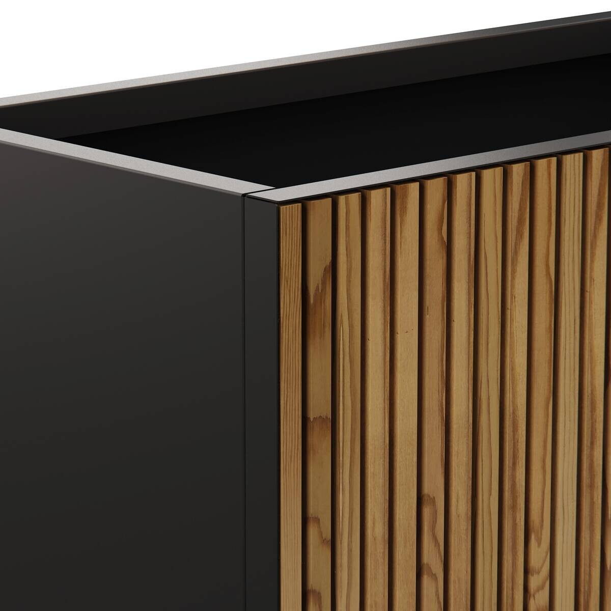 Herstera Garden Pflanzkübel Deco Planter schwarz Metall B/H/L: ca. 100x50x50 cm