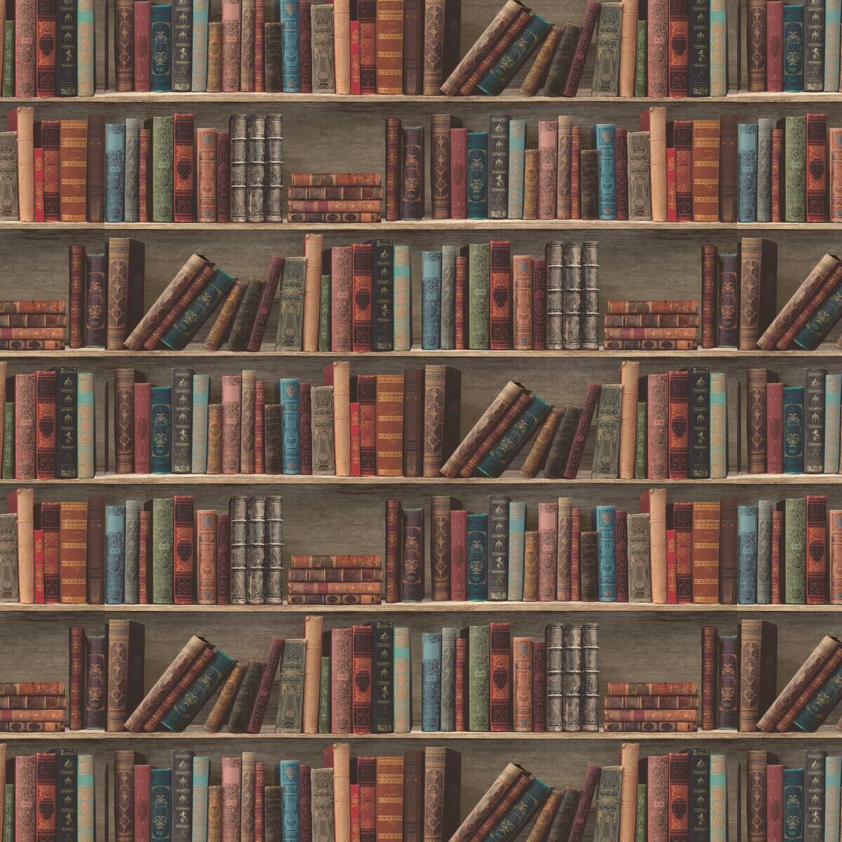 UGEPA Papiertapete Bücher braun grau B/L: ca. 53x1005 cm