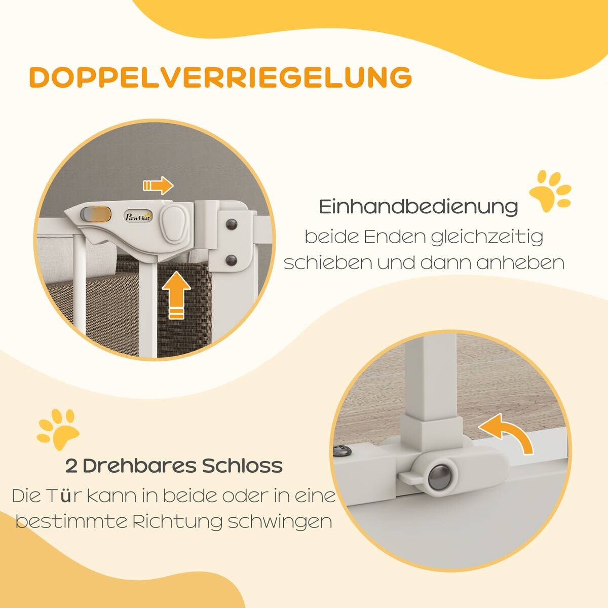 PawHut Türschutzgitter weiß Metall B/H/L: ca. 2x77x87 cm