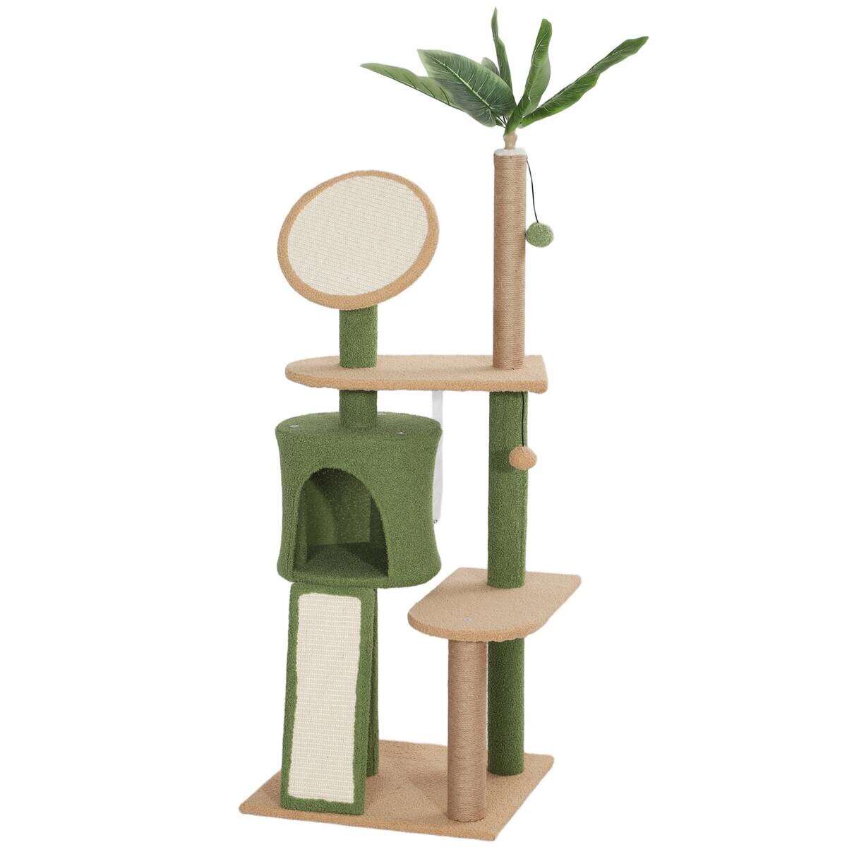 PawHut Kratzbaum grün Polyester B/H/L: ca. 44x139x48 cm