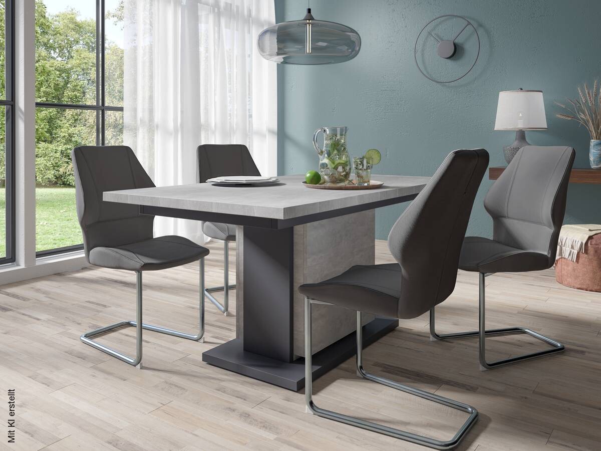 Tisch BRITTA Beton Optik anthrazit B/H/T: ca. 140x75x80 cm