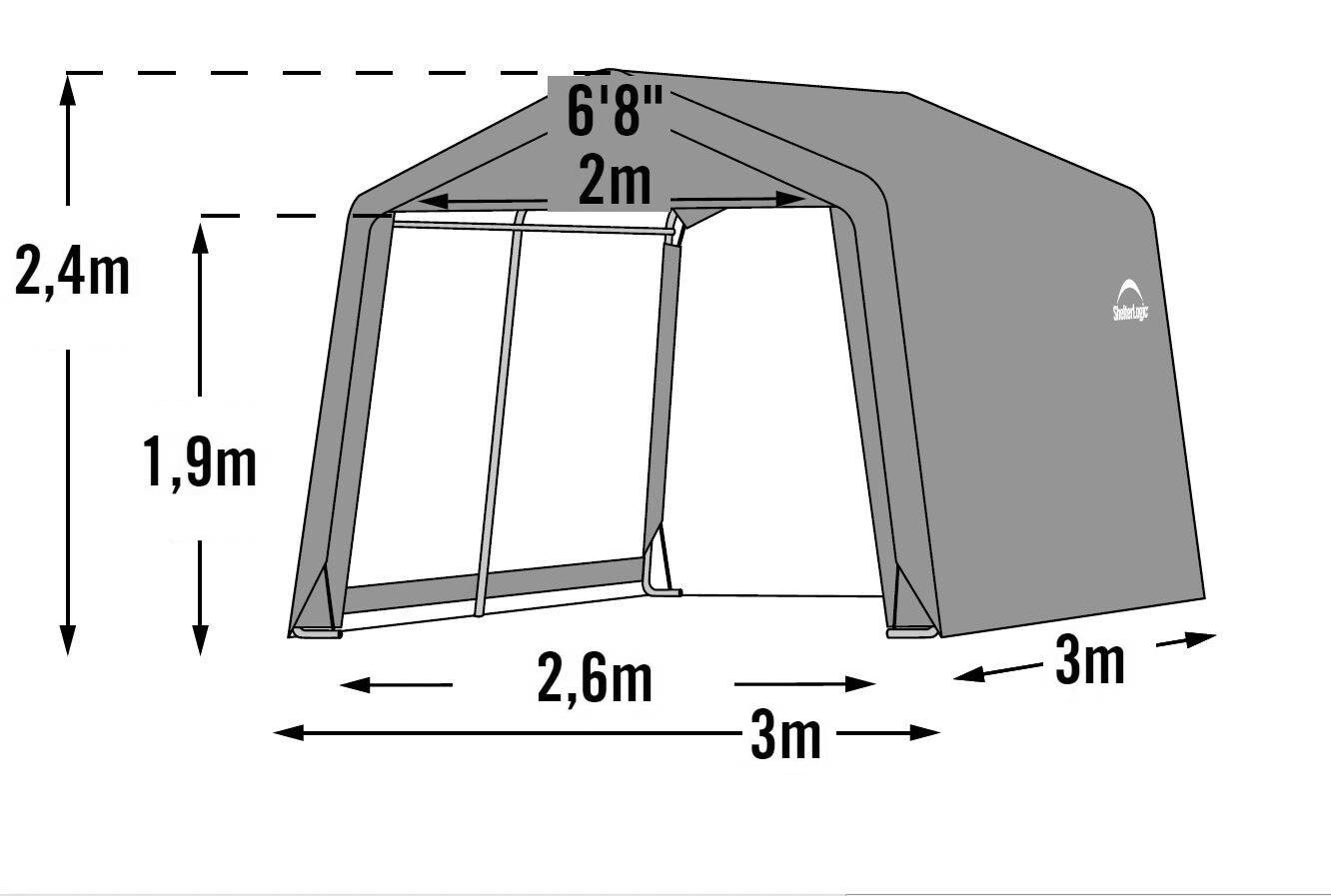 ShelterLogic Gartenhaus Shed-in-a-Box grau B/H/L: ca. 300x240x300 cm