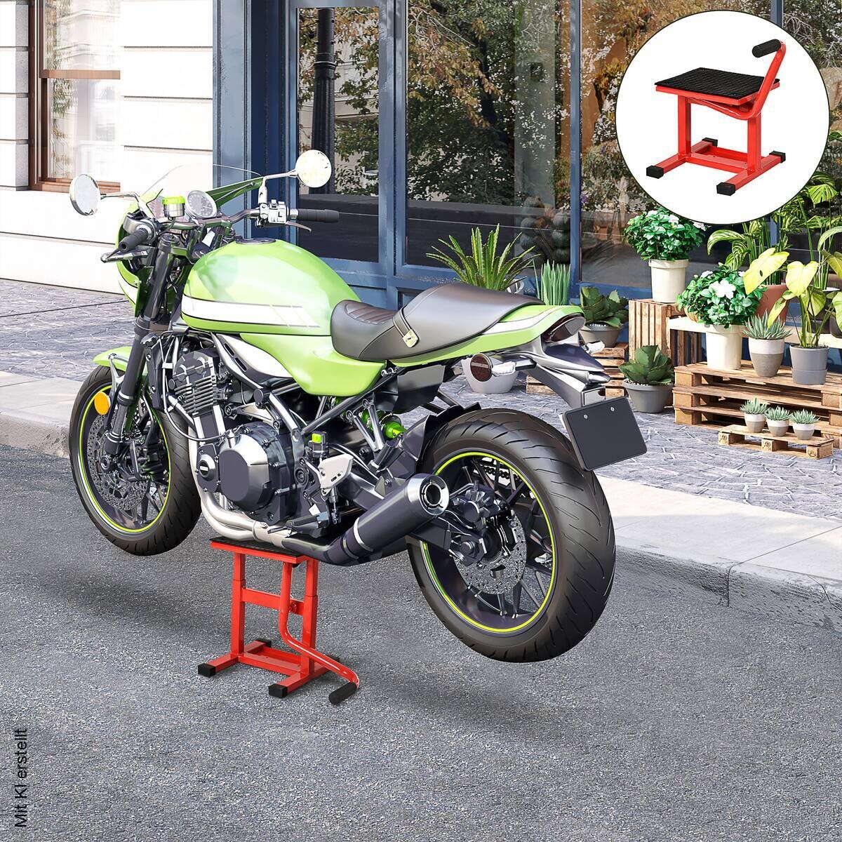DURHAND Motorradheber rot B/H/T/L: ca. 34x43x34x48 cm