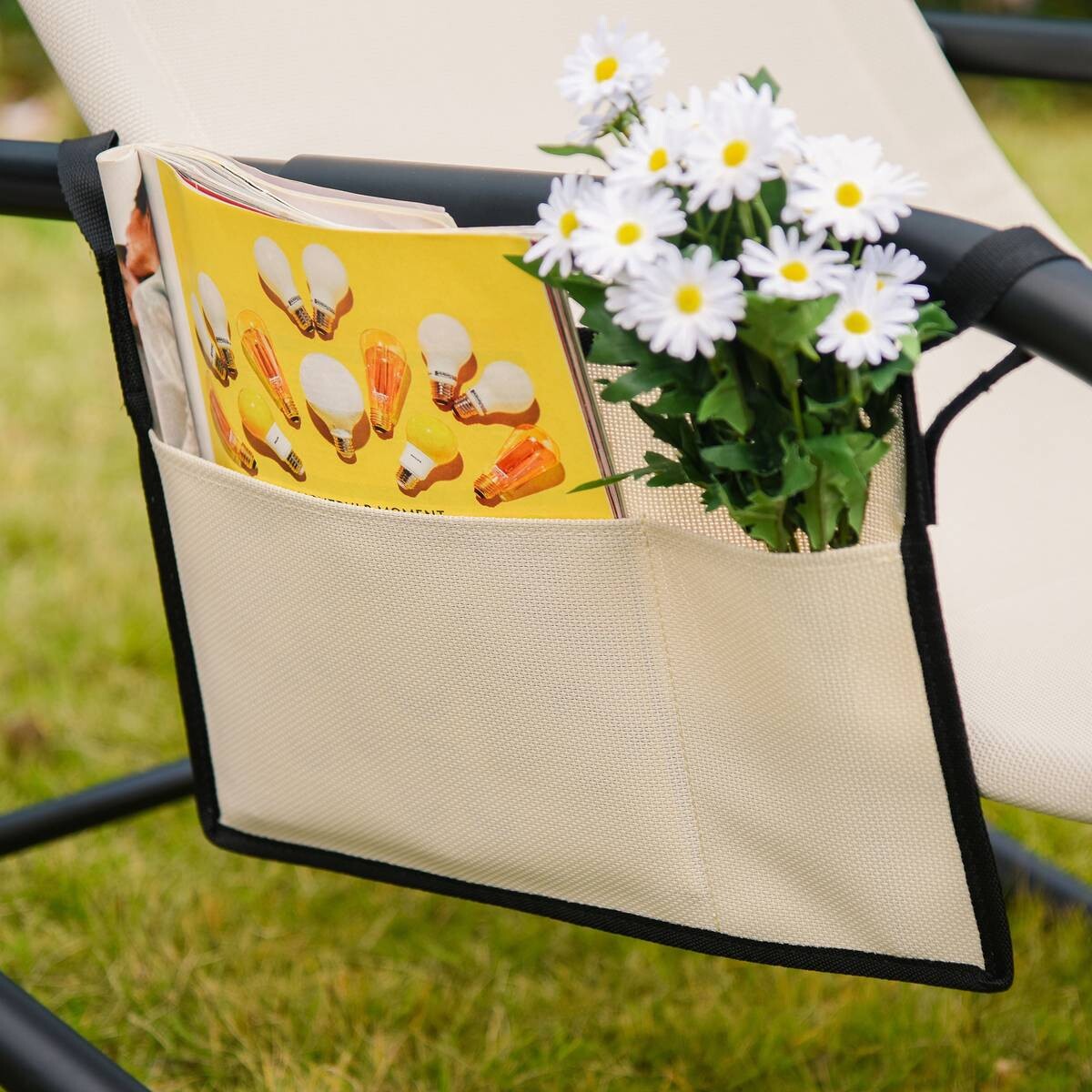 Outsunny Schaukelstuhl braun Metall B/H/L: ca. 62x88x150 cm