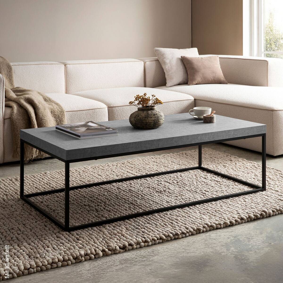 Couchtisch Beton Optik B/H/T: ca. 120x38x60 cm