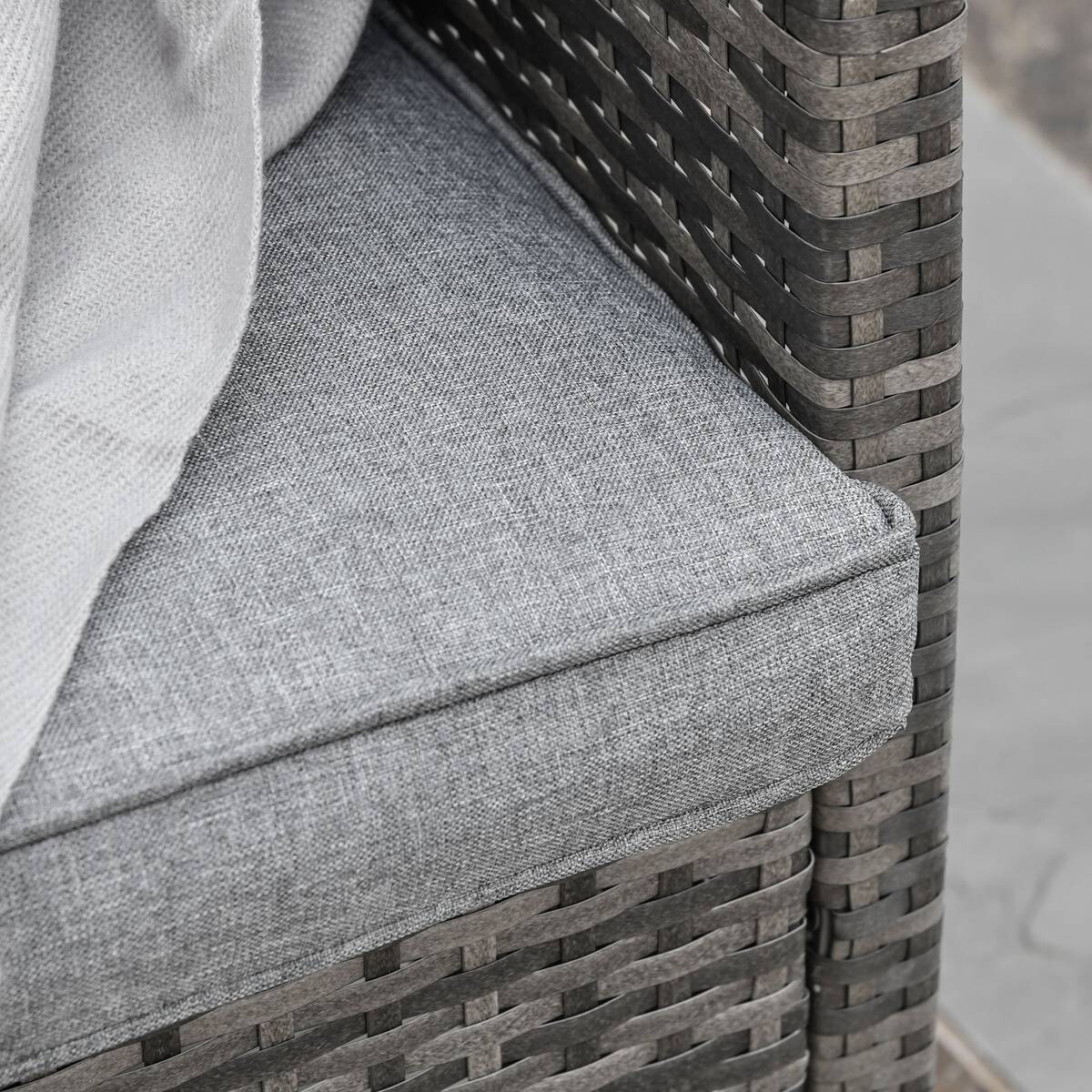 Outsunny Loungesofa grau Stahl B/H/T: ca. 173x78x68 cm