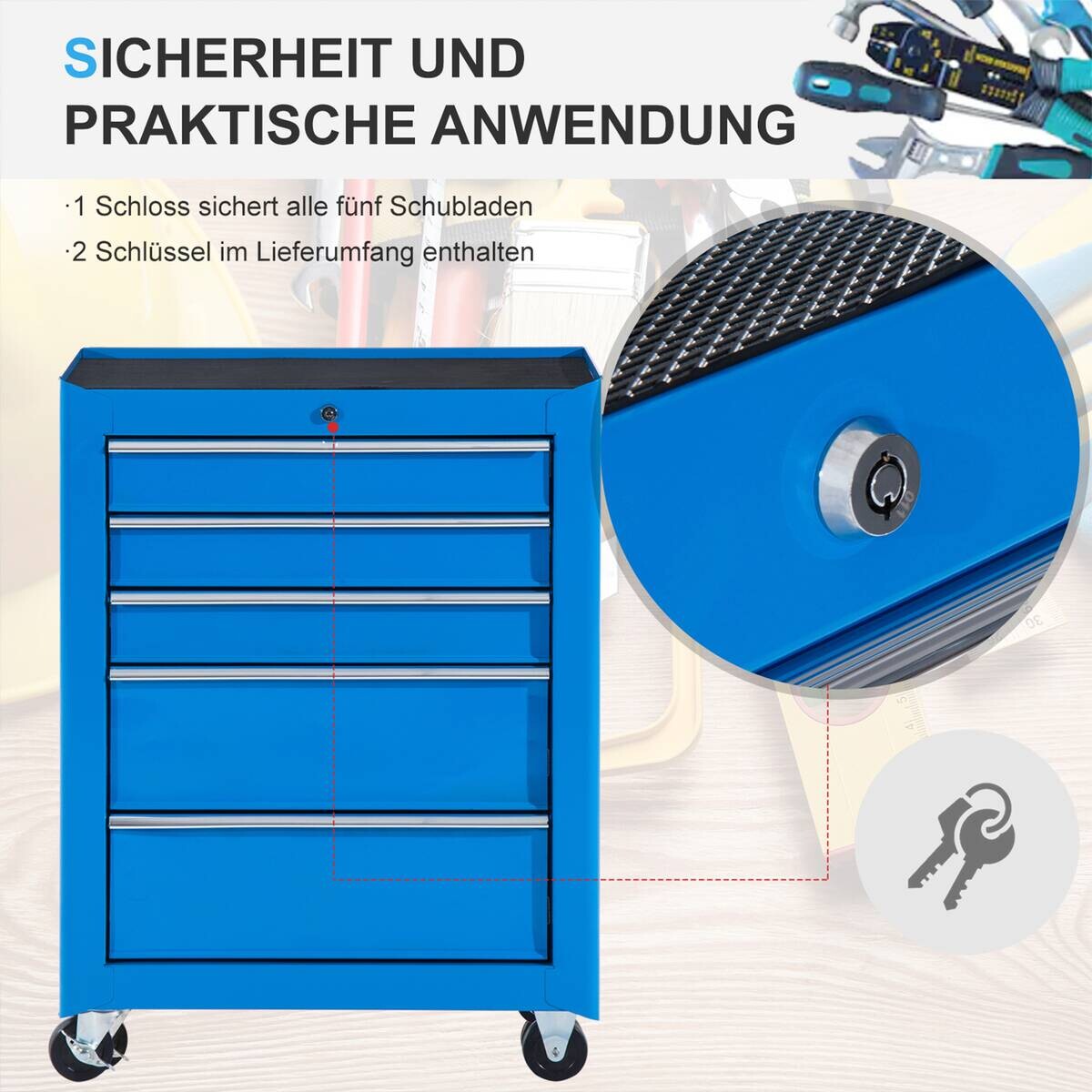 Werkstattwagen B/H/T: ca. 61,5x82,5x33 cm