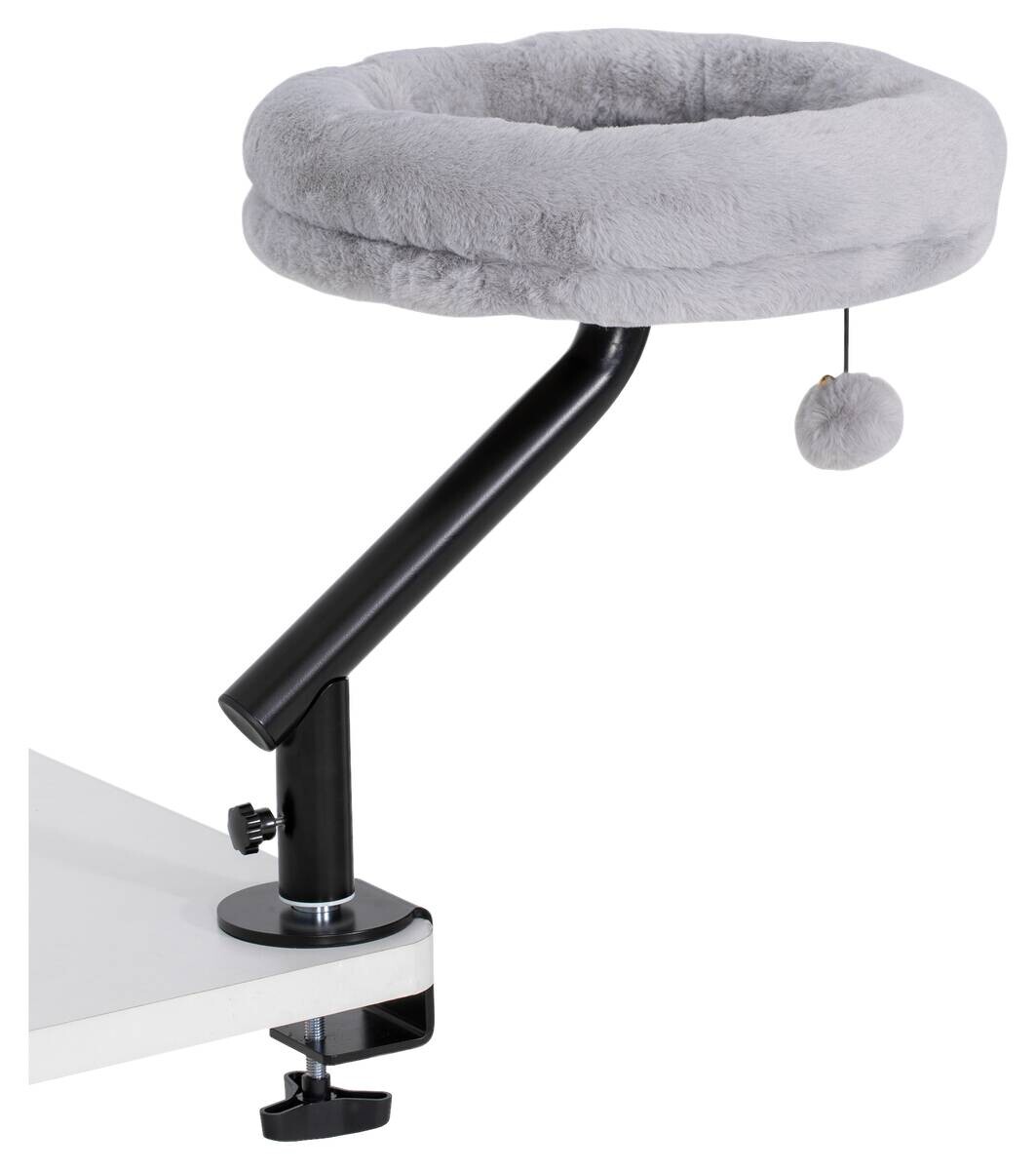 PawHut Katzen-Schreibtischbett grau Stahl B/H/L: ca. 35x48x35 cm