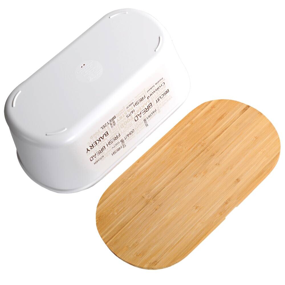 Kesper Brotbox weiß Bambus B/H/L: ca. 20x4,5x34 cm