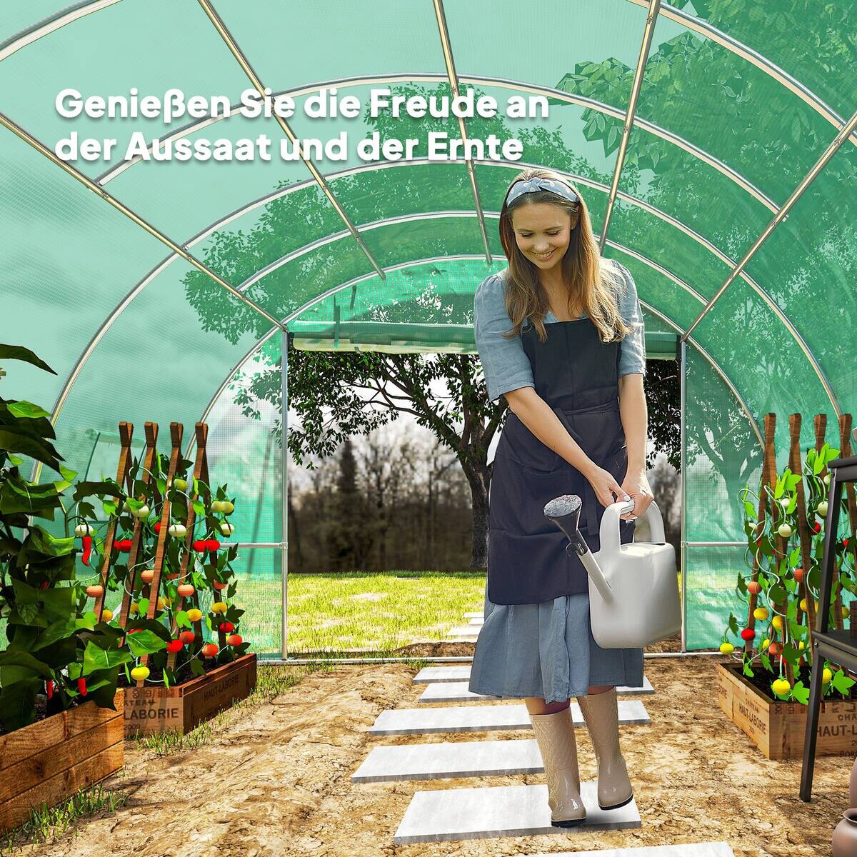 Outsunny Folientunnel B/H/L: ca. 298x198x398 cm